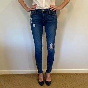 FRAME Denim Ripped Skinny Jeans